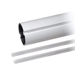 Lisse à Section Elliptique En Aluminium Peint Blanc L = 4000mm CAME (Avec Profilé Couvre-joint)